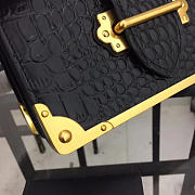 Prada Black Crocodile and Leather Cahier Shoulder Bag 1BA045 - 5