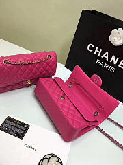 CHANEL 1112 Rose Red Medium Size 2.55 Lambskin Leather Flap Bag With Gold/Silver Hardware - 2