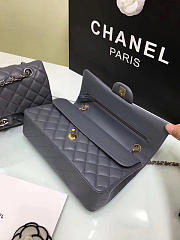 CHANEL 1112 Grey Medium Size 2.55 Lambskin Leather Flap Bag With Gold/Silver Hardware - 2