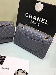 CHANEL 1112 Grey Medium Size 2.55 Lambskin Leather Flap Bag With Gold/Silver Hardware - 3