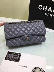 CHANEL 1112 Grey Medium Size 2.55 Lambskin Leather Flap Bag With Gold/Silver Hardware - 5