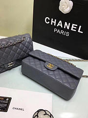 CHANEL 1112 Grey Medium Size 2.55 Lambskin Leather Flap Bag With Gold/Silver Hardware - 6