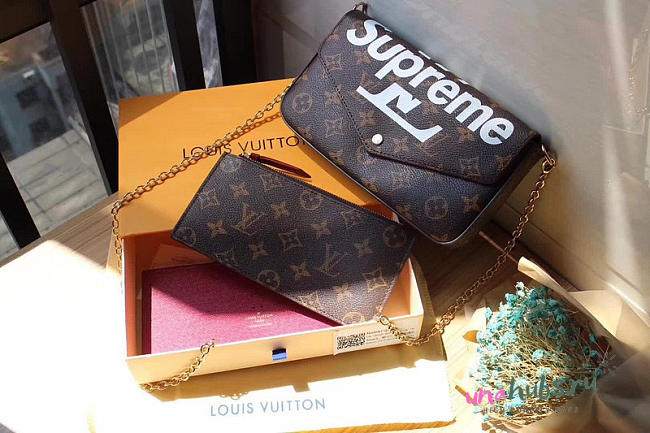 Louis Vuitton Supreme Monogram Wallet Clutch Bag Shoulder Bag 61276 - 1