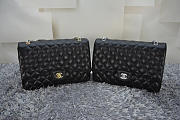 CHANEL 1112 Black Size 33cm Caviar Leather Flap Bag With Gold / Silver Hardware - 1