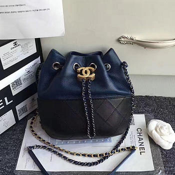 Chanel Chanels Gabrielle Purse Blue and Black A98787 VS05032