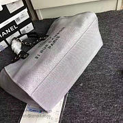 Chanel Grey Canvas Large Deauville Shopping Bag A68046 VS07815 - 2