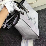 Chanel Grey Canvas Large Deauville Shopping Bag A68046 VS07815 - 3