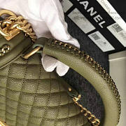 Chanel Green Quilted Caviar Boy Bag with Top Handle 180302 VS09524 - 2