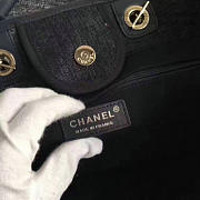 Chanel Dark Blue Canvas Large Deauville Shopping Bag A68046 VS04495 - 6