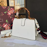 Gucci Dionysus medium top handle bag white/blue/red leather - 4