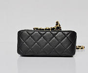 CHANEL 1112 Black Lambskin Leather Flap Bag With Gold Hardware - 5