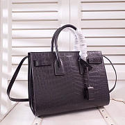 YSL LARGE SAC DE JOUR CARRY ALL BAG IN BLACK CROCODILE EMBOSSED LEATHER - 1