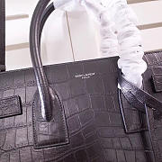 YSL LARGE SAC DE JOUR CARRY ALL BAG IN BLACK CROCODILE EMBOSSED LEATHER - 6