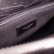 YSL LARGE SAC DE JOUR CARRY ALL BAG IN BLACK CROCODILE EMBOSSED LEATHER - 2