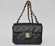 CHANEL 1112 Black Caviar Leather Flap Bag With Gold Hardware - 6