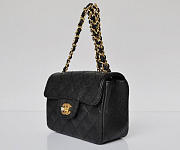 CHANEL 1112 Black Caviar Leather Flap Bag With Gold Hardware - 3