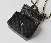 CHANEL 1112 Black Caviar Leather Flap Bag With Gold Hardware - 2