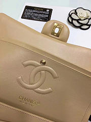 CHANEL 1112 Beige Medium Size 2.55 Lambskin Leather Flap Bag With Gold/Silver Hardware - 2