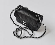 CHANEL 1112 Black Caviar Leather Flap Bag With Silver Hardware - 2