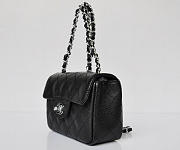 CHANEL 1112 Black Caviar Leather Flap Bag With Silver Hardware - 3