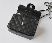 CHANEL 1112 Black Caviar Leather Flap Bag With Silver Hardware - 5