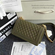 Chanel Green Quilted Caviar Medium Boy Bag A67086 VS09827 - 2