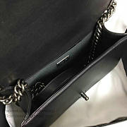 Chanel Snake Leather Boy Bag with Top Handle Black Silver A14041 VS06643 - 5