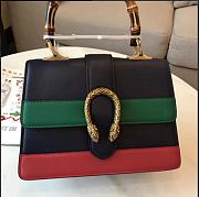 Gucci Dionysus medium top handle bag black/green leather - 2