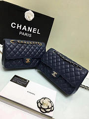 CHANEL 1112 royalblue Large 2.55 Calfskin Leather Flap Bag with Gold Hardware - 1