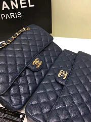 CHANEL 1112 royalblue Large 2.55 Calfskin Leather Flap Bag with Gold Hardware - 3