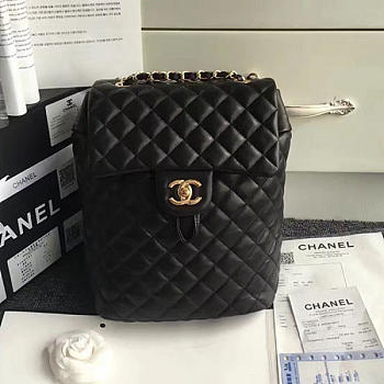 Chanel Urban Spirit Quilted Lambskin Backpack Black Gold Hardware 170302 VS04228