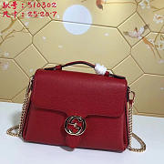 Gucci GG Flap Shoulder Bag On Chain Red 5103032 - 1