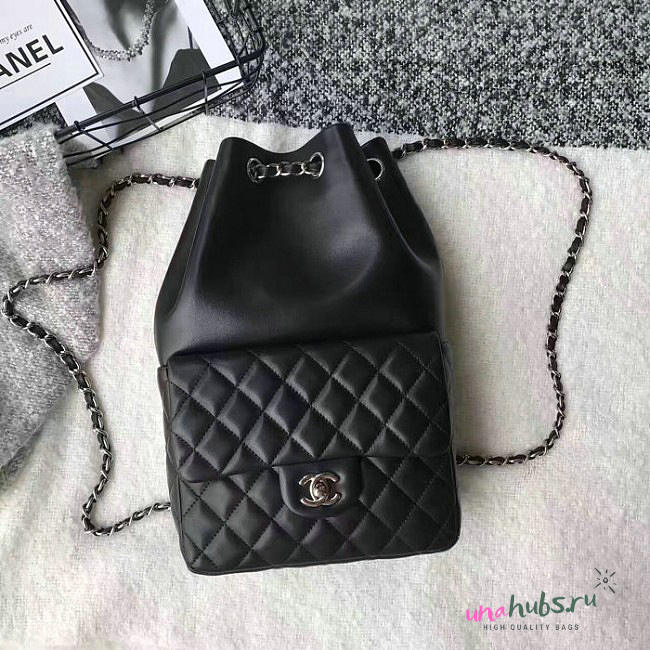 Chanel Large Black Lambskin Backpack In Seoul Bag 010402 VS07736 - 1