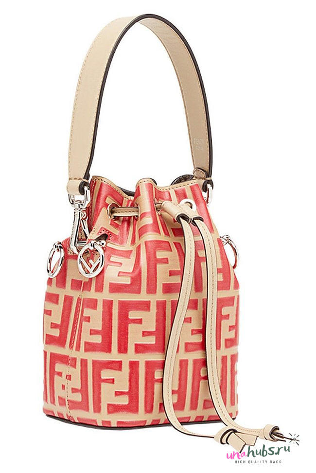 Fendi FF Mon Tresor Mini Bucket Bag In Beige Calfskin - 1