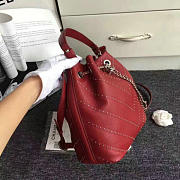 Top Chanel Original Calfskin Bucket Bag Red A93597 VS04761 - 4