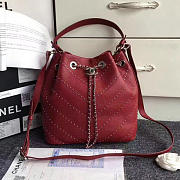 Top Chanel Original Calfskin Bucket Bag Red A93597 VS04761 - 5