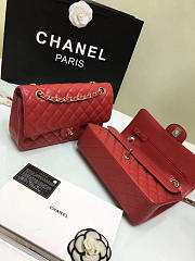 CHANEL 1112 Red Large 2.55 Calfskin Leather Flap Bag with Gold Hardware - 2