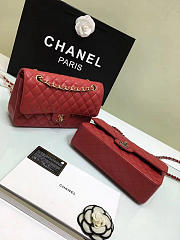 CHANEL 1112 Red Large 2.55 Calfskin Leather Flap Bag with Gold Hardware - 4