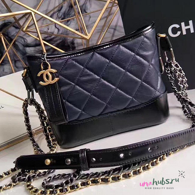 Chanel Chanels Gabrielle Small Hobo Bag Navy Blue A91810 VS04090 - 1