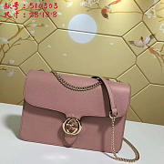 Gucci GG Flap Shoulder Bag On Chain Pink 510303 - 3