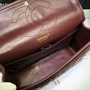 CHANEL 1112 Maroon Red Size 33cm Lambskin Leather Flap Bag With Gold / Silver Hardware - 6