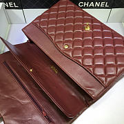 CHANEL 1112 Maroon Red Size 33cm Lambskin Leather Flap Bag With Gold / Silver Hardware - 5