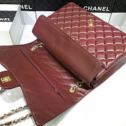 CHANEL 1112 Maroon Red Size 33cm Lambskin Leather Flap Bag With Gold / Silver Hardware - 4