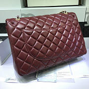 CHANEL 1112 Maroon Red Size 33cm Lambskin Leather Flap Bag With Gold / Silver Hardware - 3