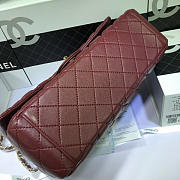 CHANEL 1112 Maroon Red Size 33cm Lambskin Leather Flap Bag With Gold / Silver Hardware - 2