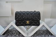 CHANEL 1112 Black Size 20cm Caviar Leather Flap Bag With Gold / Silver Hardware - 6