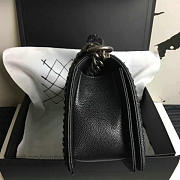 Chanel Grained Calfskin Boy Bag with Top Handle Black A14041 VS03895 - 2