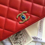 Chanel Lambskin Flap Bag with Top Handle Red A93752 VS09681 - 6