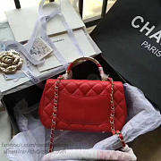 Chanel Lambskin Flap Bag with Top Handle Red A93752 VS09681 - 2