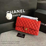 Fashion Classic Chanel Lambskin Flap Shoulder Bag Red A01112 VS00699 - 3